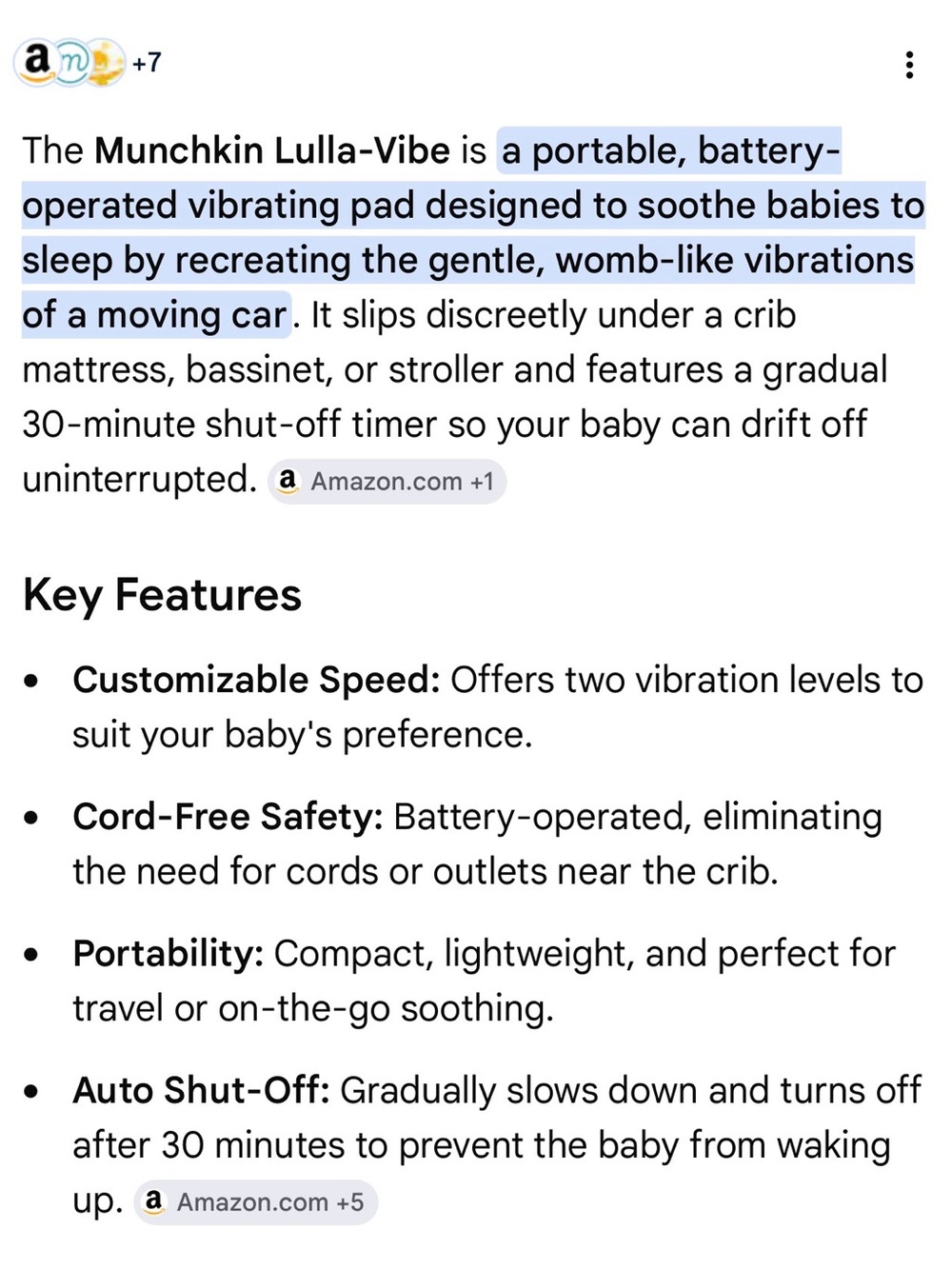 Munchkin Lulla-vibe Portable Vibrating Pad - Picture 3 of 3